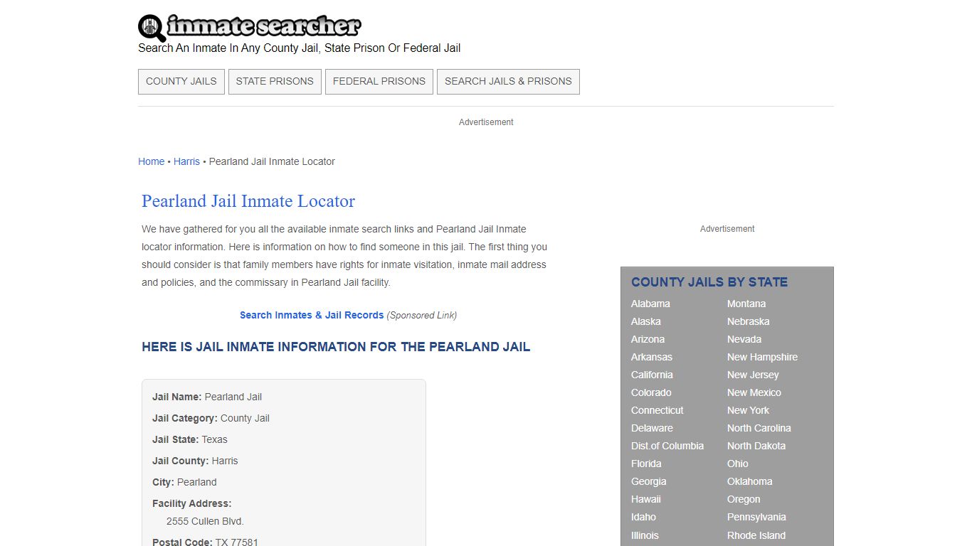 Pearland Jail Inmate Locator - Inmate Searcher