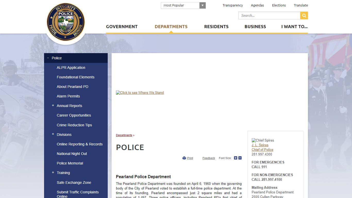 Police | City of Pearland, TX